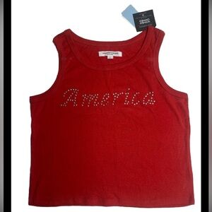 Grayson Threads Women’s Large America’ Crop Tank-4th of July-USA Red